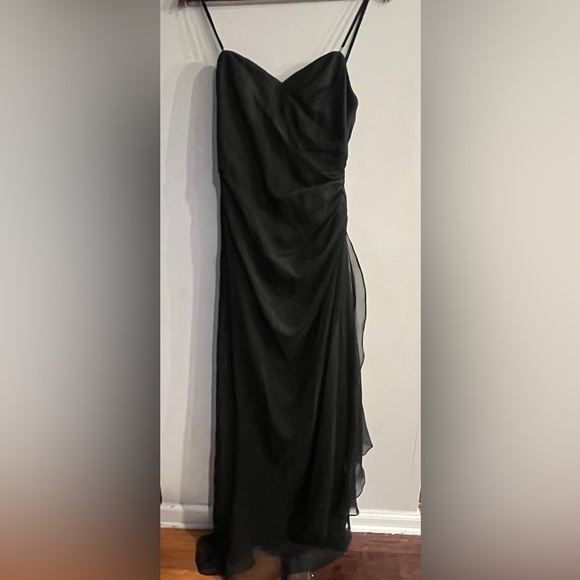 WATTERS Women’s Black Sweetheart Neck Sleeveless Side Gathered Formal Dress NEW